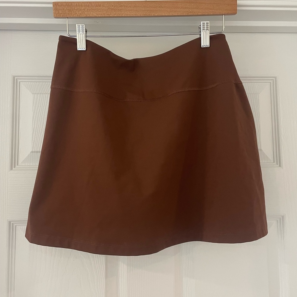 Girlfriend Collective Mini Skort in Chocolate Brown